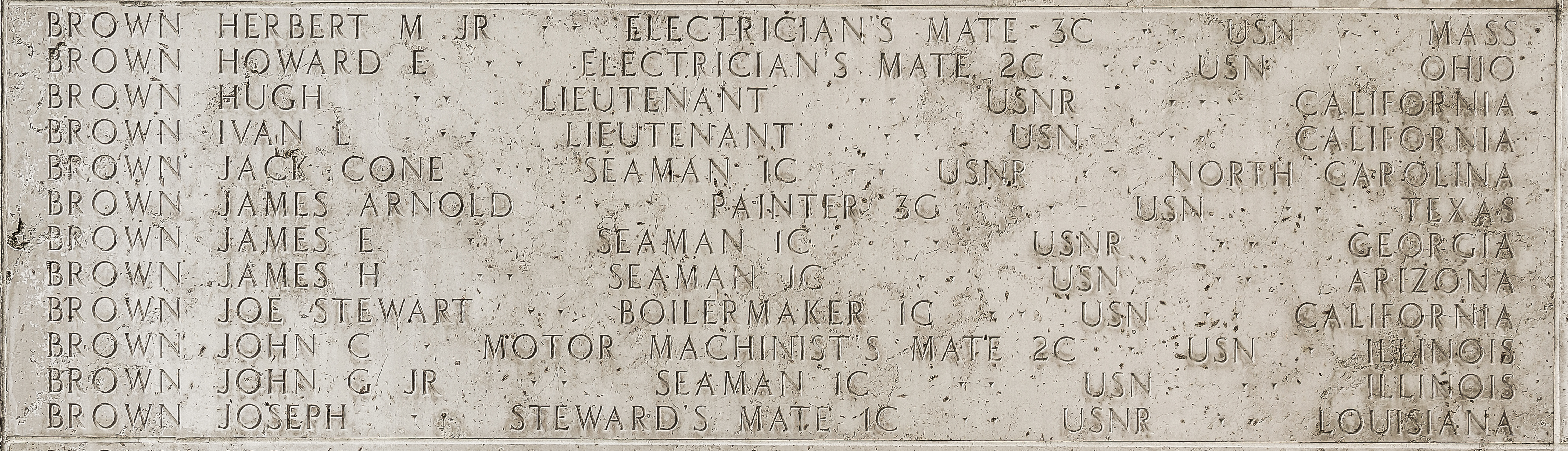 Howard E. Brown, Electrician's Mate Second Class